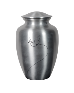 urne line motif colombe