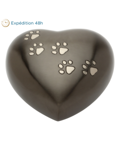 Urne hertford cœur noir - chat et petit chien