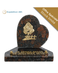 Plaque coeur bronze arbre 12x12cm