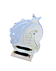 Plaque plexiglas étoile filante 26x30cm