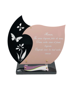 Plaque plexiglas blanche texte "Maman" 24,5X34cm