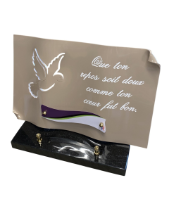 Plaque plexiglas motif colombe 20x30cm