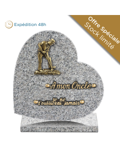 Plaque coeur bronze agriculteur 25x25cm