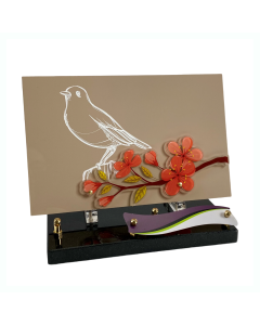 Plaque plexiglas branche orchidée 22x28cm