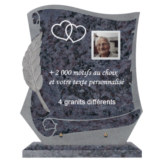 Plaque funéraire personnalisable parchemin 40x35cm