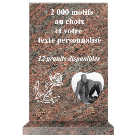 Plaque funéraire personnalisable rectangle-verticale 25x35cm