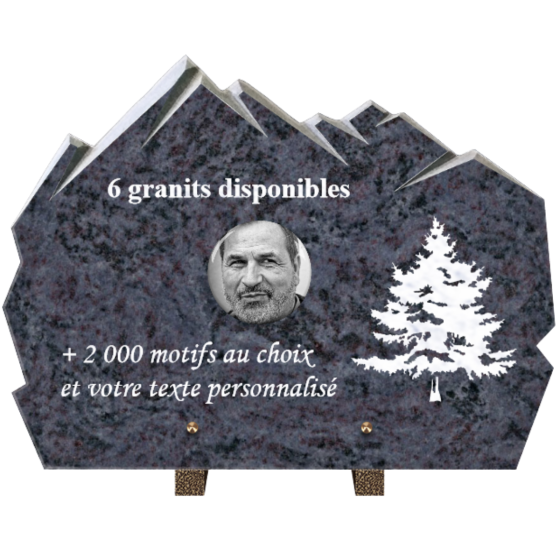 Plaque funéraire personnalisable montagne 40x30cm