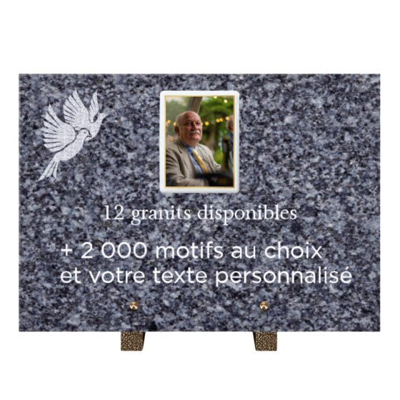 Plaque funéraire personnalisable rectangle 35x25cm
