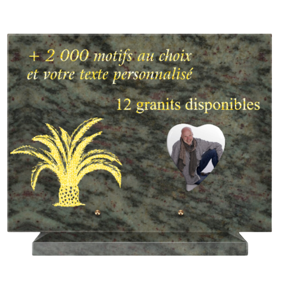Plaque funéraire personnalisable rectangle 40x30cm