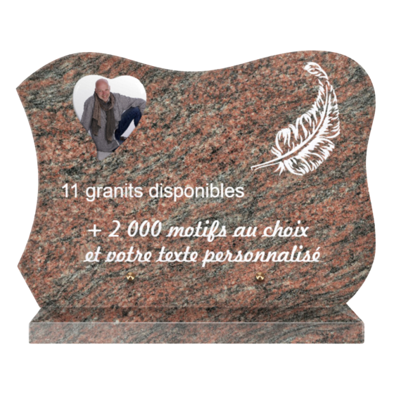 Plaque funéraire personnalisable rectangle arrondi 35x25cm