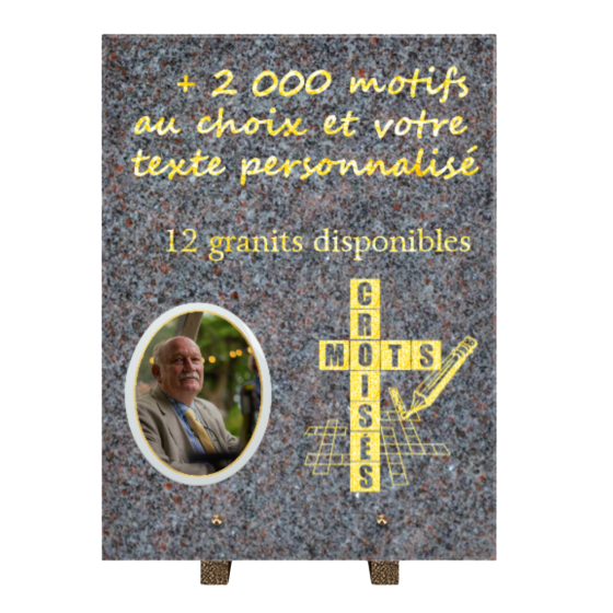 Plaque funéraire personnalisable rectangle-verticale 30x40cm