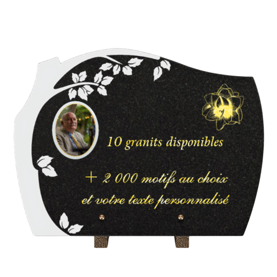 Plaque funéraire personnalisable arrondie-arbre 30x40cm