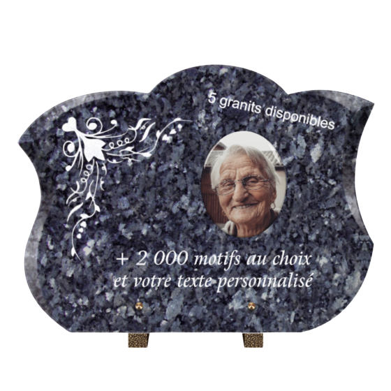 Plaque funéraire personnalisable rectangle-chanfreine 40x30cm