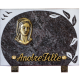 Plaque gravure ronde bronze vierge 15x20cm vue 1