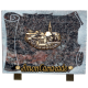 Plaque gravure parchemin bronze village 15x20cm vue 1