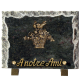 Plaque bords bruts bronze panier fleuri 15x20cm vue 1