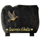 Plaque forme bronze colombe tige 15x20cm vue 1
