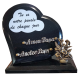 Plaque coeur gravure texte bronze arums 23x23cm vue 1