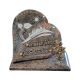 Plaque coeur gravure village bronze roses 23x23cm vue 1