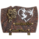 Plaque forme gravure colombes bronze bouquet 18x25cm vue 1