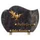 Plaque forme arrondie bronze 2 colombes 18x25cm vue 1
