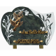 Plaque forme gravure fleurs bronze colombes 18x25cm vue 1