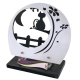 Plaque plexiglas arrondie clair de lune chat 27x30cm vue 1