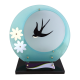 Plaque plexiglas ronde colombe fleurs 30x31cm vue 1