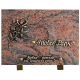Plaque bronze 2 roses 18x25cm vue 1