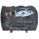 Plaque forme gravure village bronze ferme 20x30cm vue 1