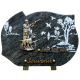 Plaque forme bronze chasseur chien 25x35cm vue 1