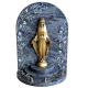 Statue Vierge gravure fleur 30x40cm vue 1