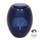 Urne empreinte arbre bleue vue 1