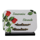 Plaque dibond rectangle arrondis 2 roses vue 1
