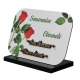 Plaque dibond rectangle arrondis 2 roses vue 2