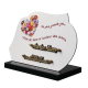 Plaque dibond forme cœur de fleurs  vue 2