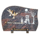 Plaque forme gravure guitare bronze colombes 20x30cm vue 1