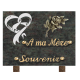Plaque bronze rose gravure coeur 15x20cm vue 1