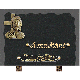 Plaque bords bruts bronze croix Jesus 18x25cm vue 1
