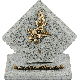 Plaque losange bronze fleurs 15x15cm vue 1