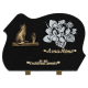 Plaque forme gravure pivoine bronze chat 25x35cm vue 1