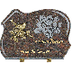 Plaque forme gravure pivoine bronze oiseau 25x35cm vue 1