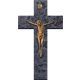 Croix Bronze Jésus en granit Mass Blue - 34x60cm vue 1