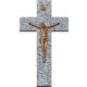 Croix Bronze Jésus en granit Gris du Tarn - 34x60cm vue 1