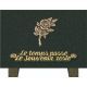 Plaque bronze tige rose 12x18cm vue 1
