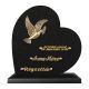 Plaque coeur bronze colombe feuillage 30x30cm  vue 1