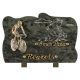 Plaque forme bronze et sablage vélo 30x20cm vue 1
