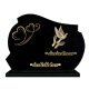 Plaque forme cœur sablée et bronze main colombe 35x25cm vue 1