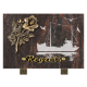 Plaque rectangle motif chalutier et bronze rose 25x18cm vue 1