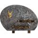 Plaque ronde gravure village bronze colombe 20x30cm vue 1